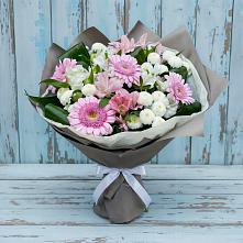 Букет цветов из:  Герберы, Альстромерии и Хризантемы в Крапивна