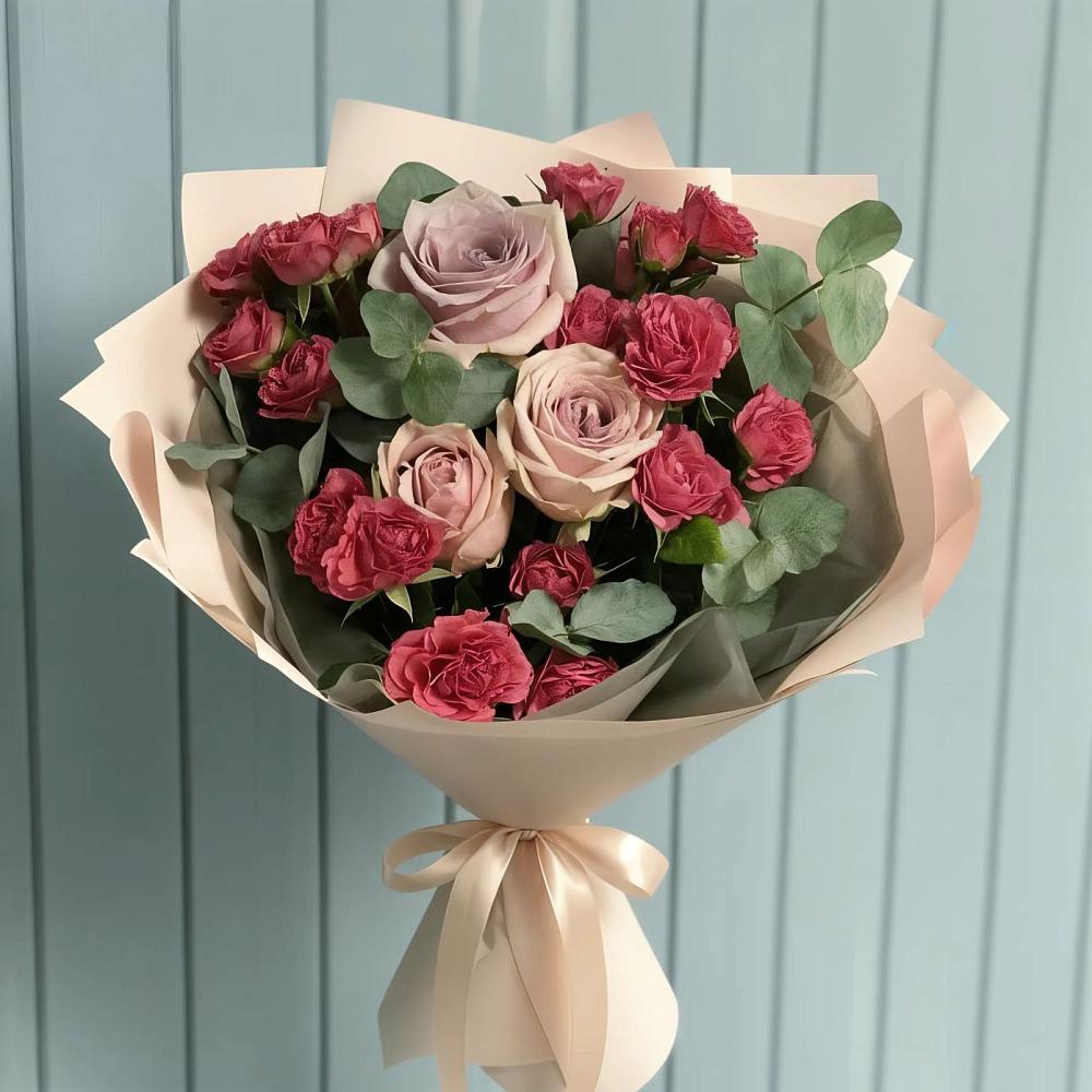 Букет цветов из: Гвоздики и Розы в Крапивна