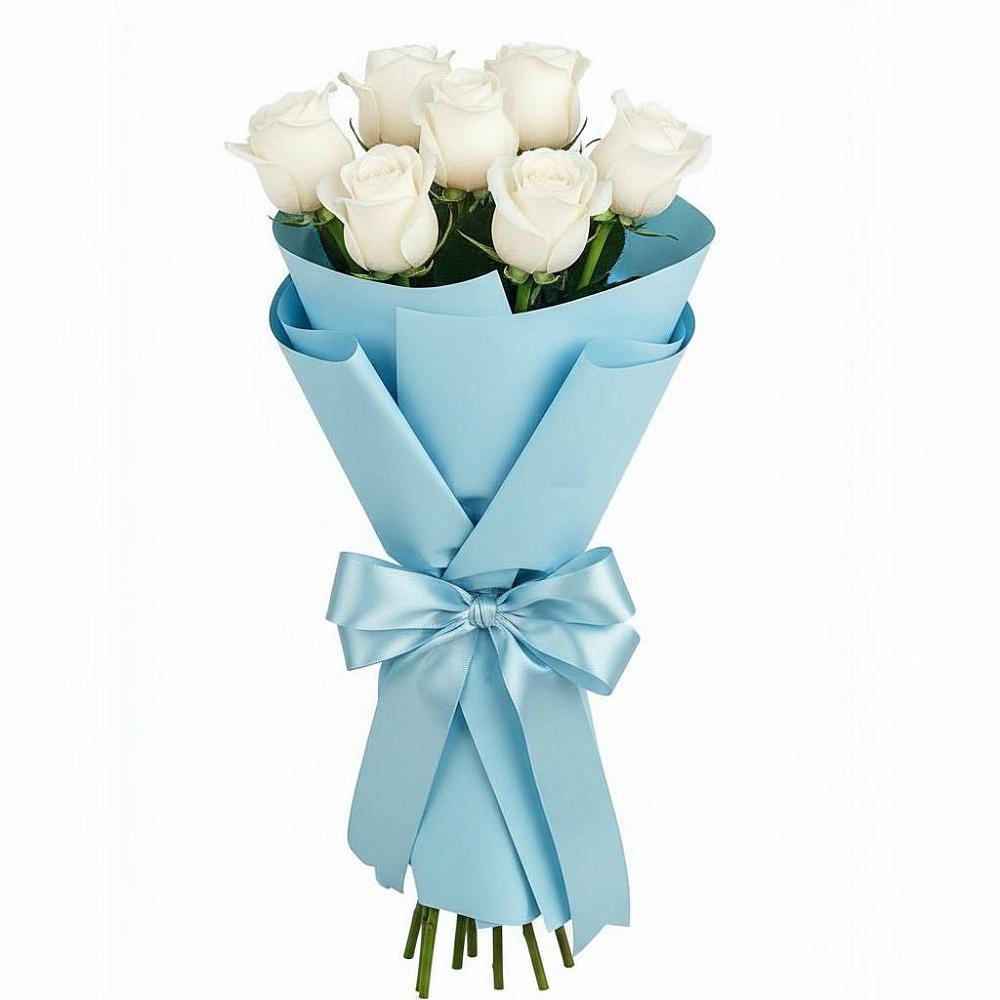 Букет 7 белых роз Проуд в Крапивна