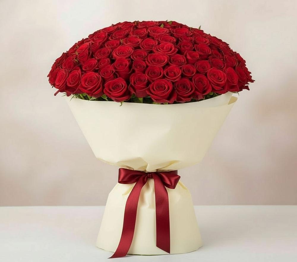 Букет 101 Красная роза Милано в Крапивна