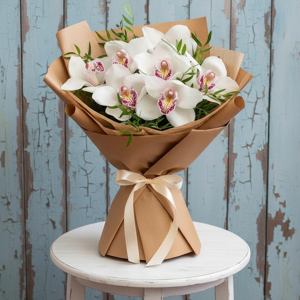 Букет цветов из: Орхидеи и Розы в Крапивна