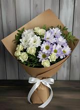 Букет цветов из:  Хризантемы и Розы в Крапивна