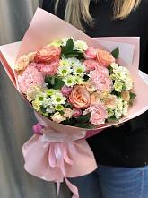 Букет цветов из:  Гвоздики, Розы и Хризантемы в Крапивна
