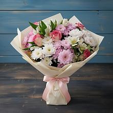 Букет цветов из:  Хризантемы, Альстромерии и Розы в Крапивна