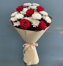 Букет цветов из:  Розы и Хризантемы в Крапивна