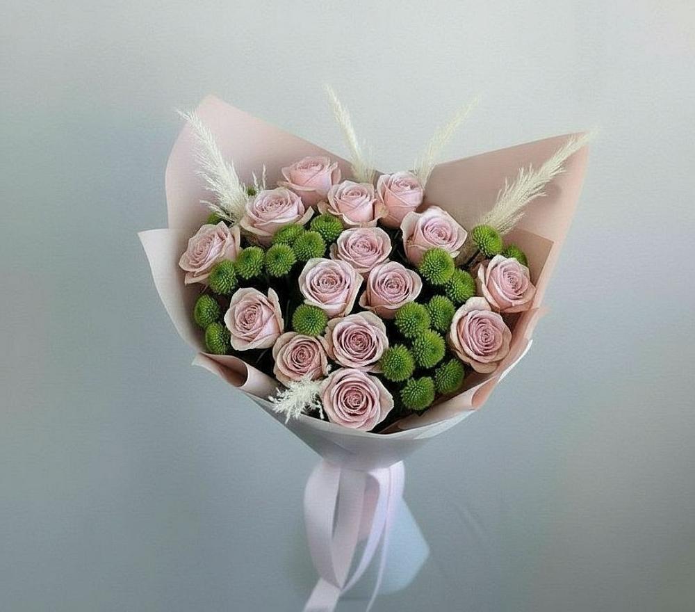 Букет цветов из: Розы и Хризантемы в Крапивна