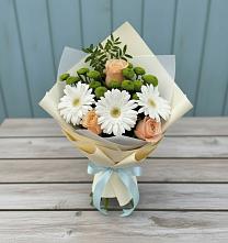 Букет цветов из:  Герберы, Розы и Хризантемы #REPLACE_PRED# Крапивна