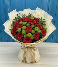 Букет цветов из:  Розы и Хризантемы в Крапивна