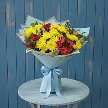 Букет цветов из:  Альстромерии и Хризантемы #REPLACE_PRED# Крапивна
