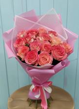 Букет 15 Розовых роз Равель в Крапивна
