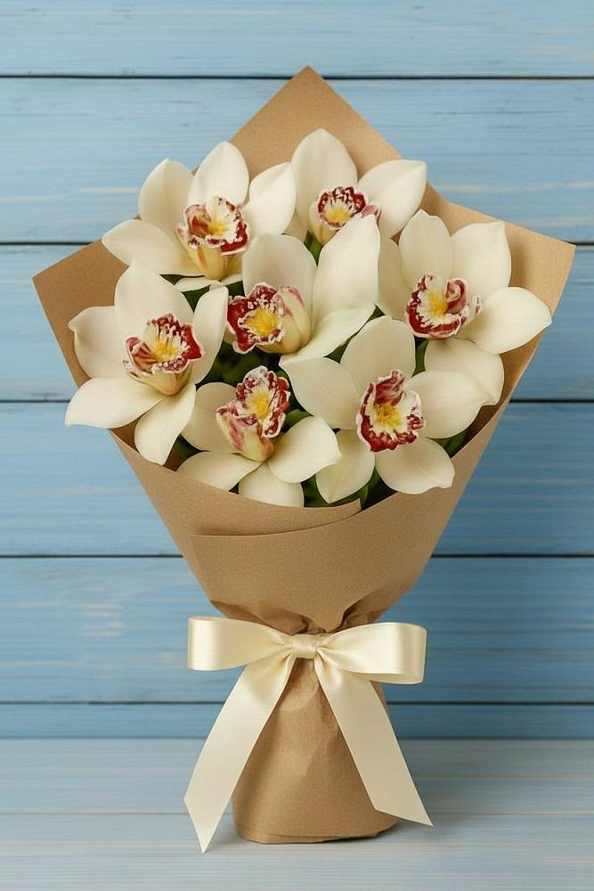 Букет цветов из: Орхидеи и Розы в Крапивна