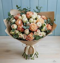 Букет цветов из:  Альстромерии и Розы в Крапивна
